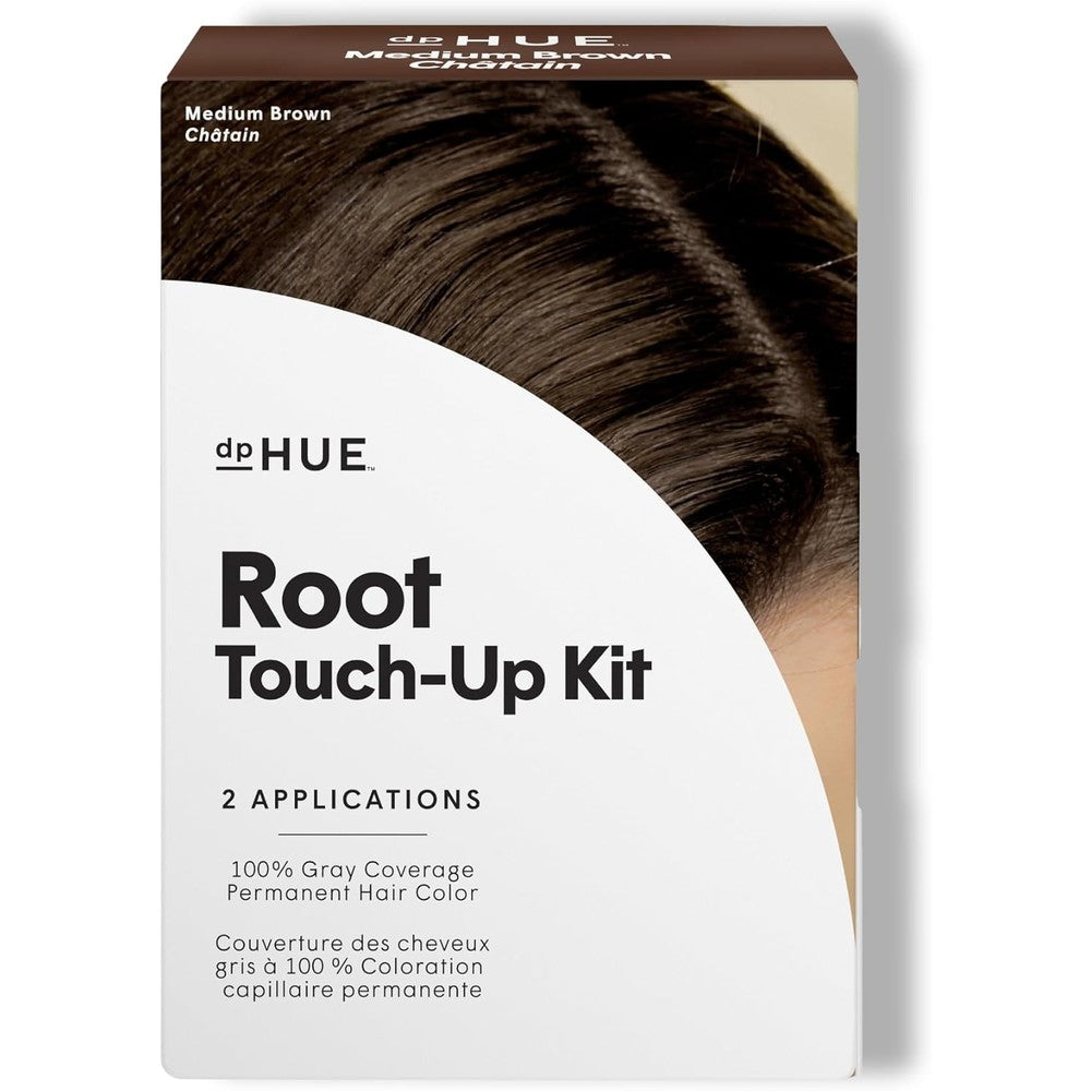 dpHUE Root Touch Up Kit Medium Brown front packaging view for permanent gray hair coverage