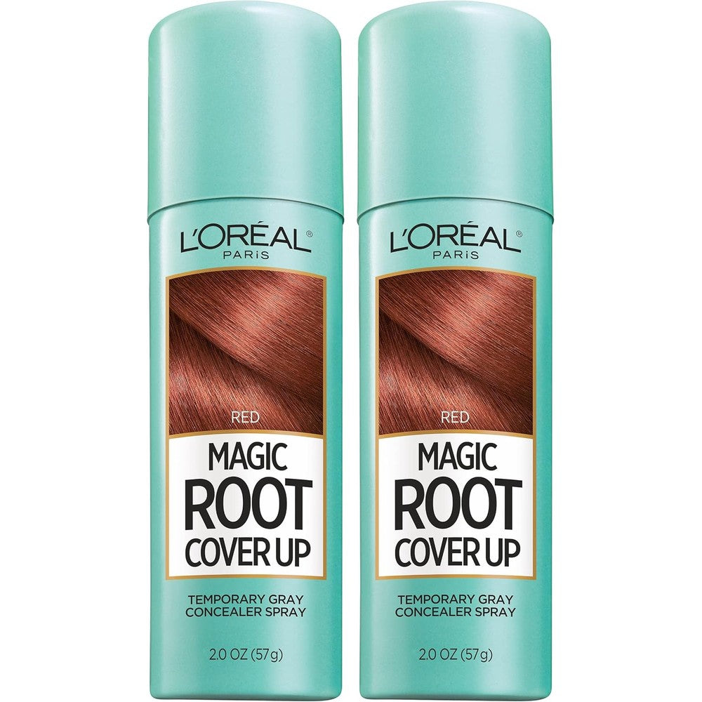 L'Oreal Paris Magic Root Cover Up Red front view showing the product packaging and nozzle.