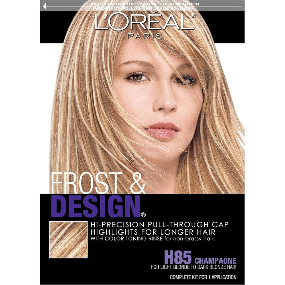 L'Oreal Paris Frost and Design Champagne H85 front packaging view for at-home highlights