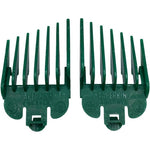 Taper King Guide Combs 2.0 Emerald clipper guards front view showcasing premium packaging.