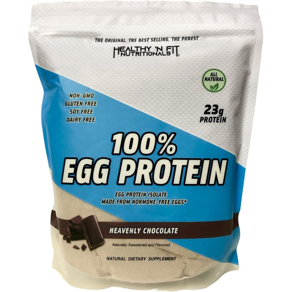 Healthy 'N Fit 100% Egg Protein Powder With Natural Peptides Heavenly Chocolate Flavor Keto And Paleo Friendly 12 Ounce