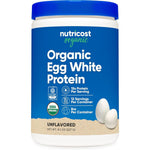 Nutricost Organic Egg White Protein Powder Unflavored Fifteen Grams Protein Per Serving Eight Ounce