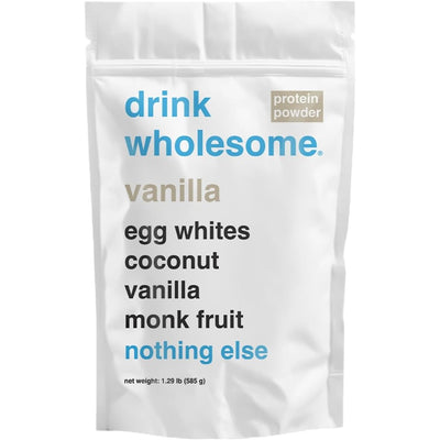 drink wholesome Vanilla Egg White Protein Powder for Sensitive Stomachs | Minimally-Processed, Whole-Food Protein | Additive-Free, Dairy-Free, Gluten-Free | Low FODMAP