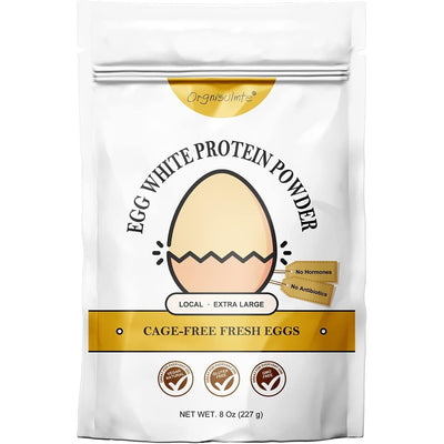 Orgnisulmte Egg White Protein Powder 8 Oz, Pasteurized Dried Egg Whites Protein, Gluten-Free, Non-GMO, Unflavored, Free Range High Whip for Baking, Desserts 227g