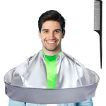 Wsevinn professional hair cutting cape front view showing the innovative reverse umbrella hair catcher design.