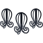 GenmeiFBH 3-piece black plastic wig stand set front view
