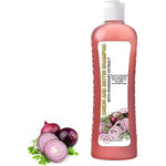Mother Sparsh Onion Biotin and Rosemary Shampoo front view of pink bottle for hair growth