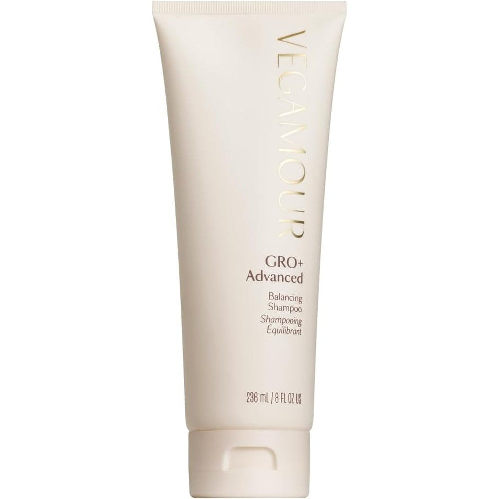 Vegamour GRO+ Advanced Balancing Shampoo front view tube for severe thinning hair