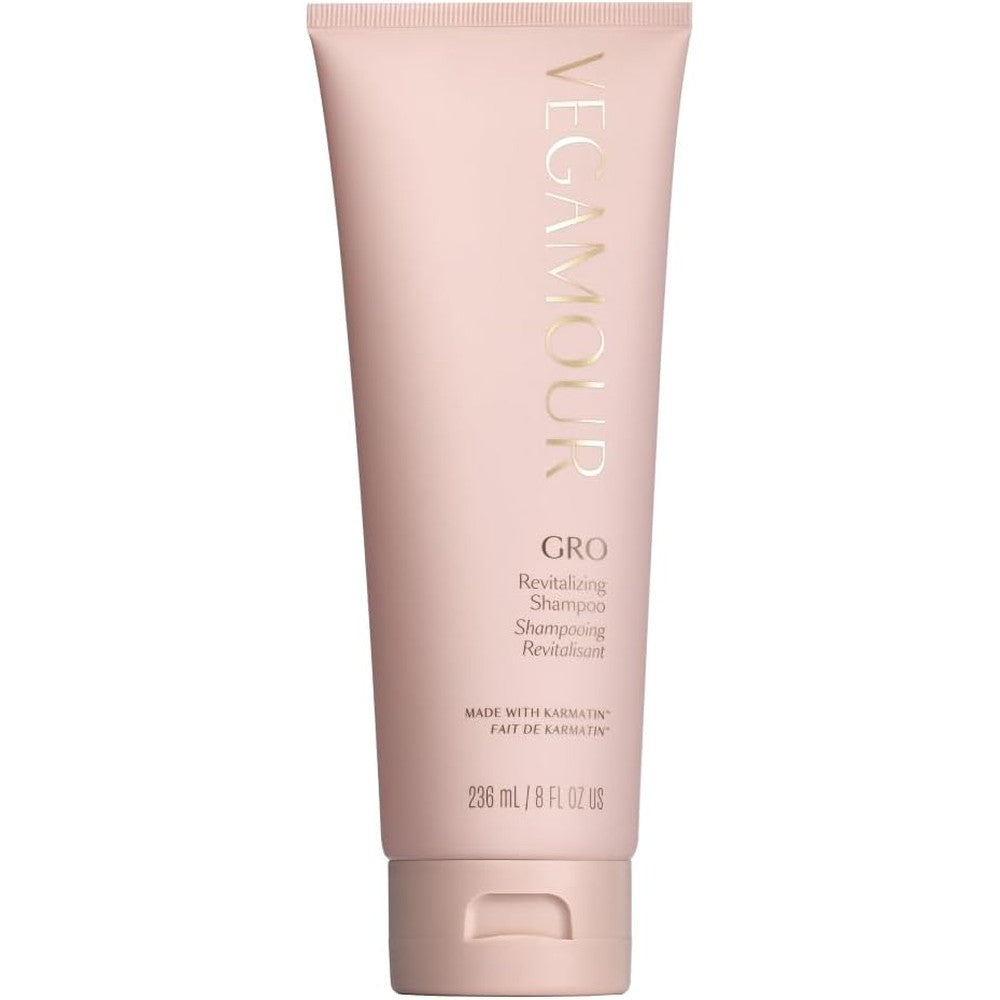 Vegamour GRO Revitalizing Shampoo front view of bottle for thinning hair treatment