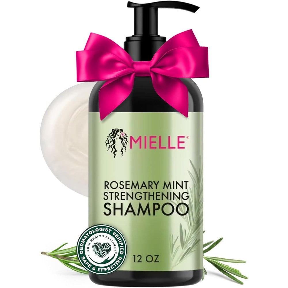 Mielle Organics Rosemary Mint Hair Strengthening Biotin Shampoo front view for hair growth care