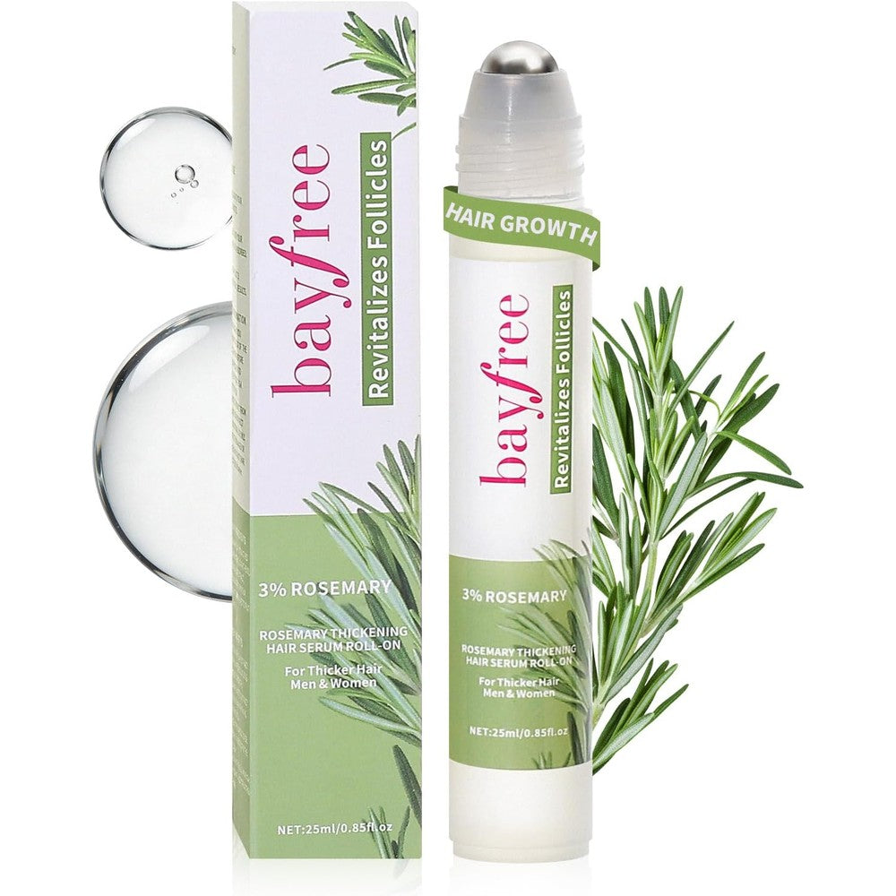 Be Bodywise Rosemary Hair Growth Serum Roll On front view of 25ml bottle.