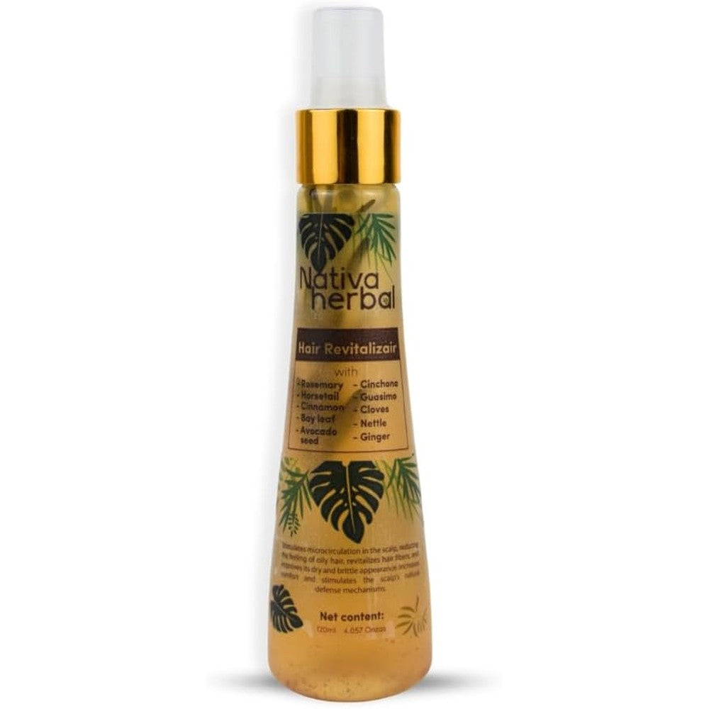 Nativa Herbal Revitalizing Hair Tonic front view bottle for hair growth treatment