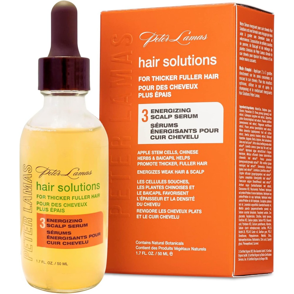 Peter Lamas Hair Solutions Energizing Scalp Serum front view bottle for hair growth treatment