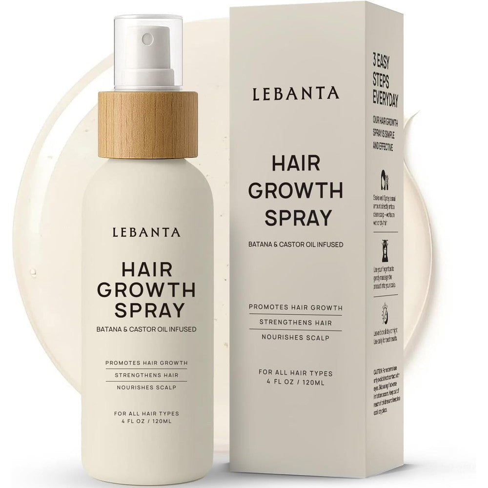 Lebanta Hair Growth Oil Spray front view bottle for thicker hair.