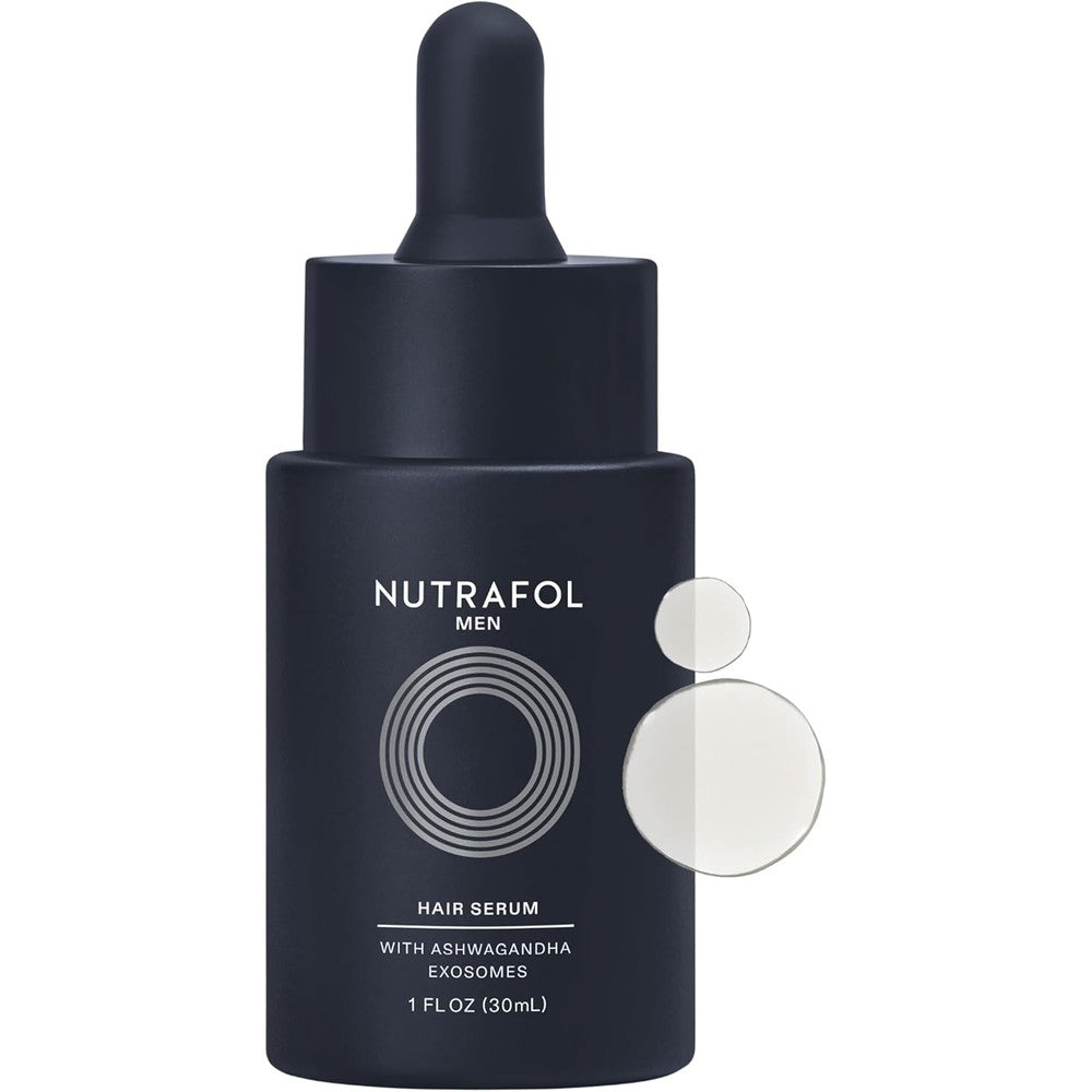 Nutrafol Men Hair Serum 30mL bottle with precision dropper for scalp application