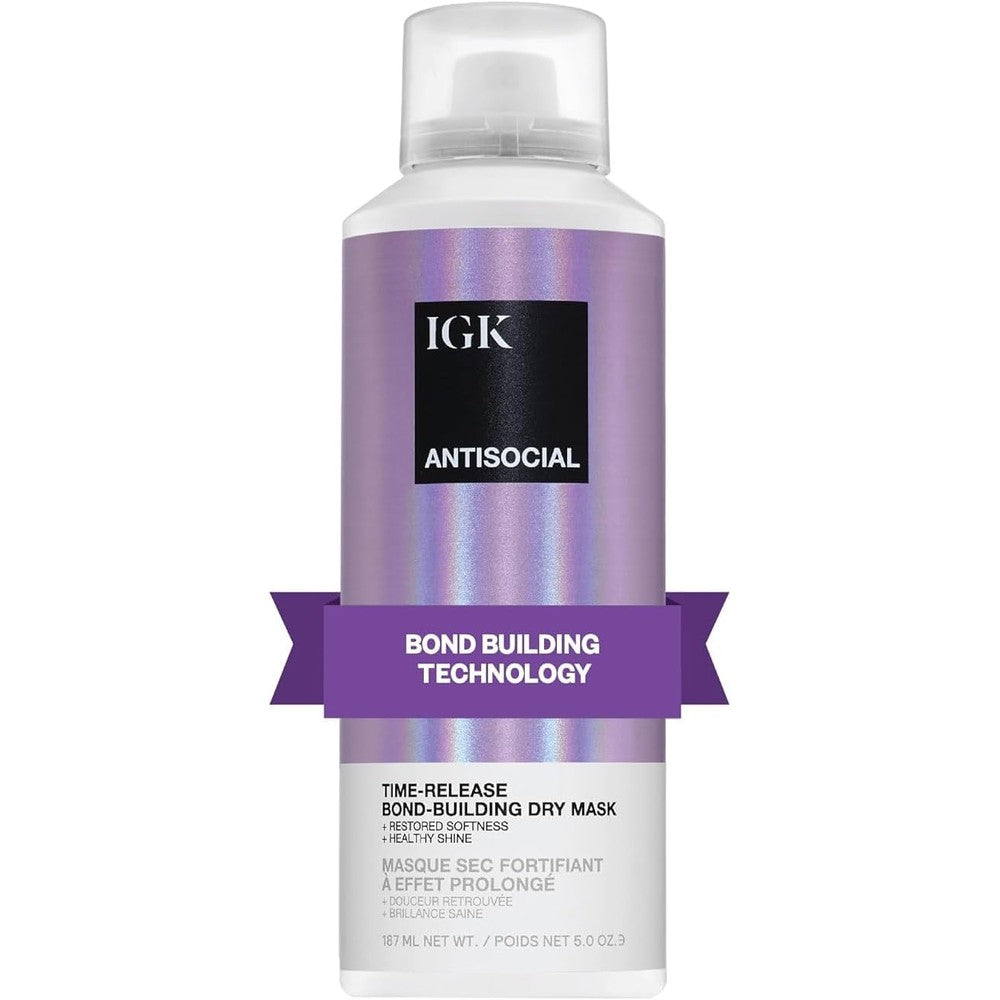 IGK Antisocial Overnight Bond Building Dry Hair Mask front view bottle