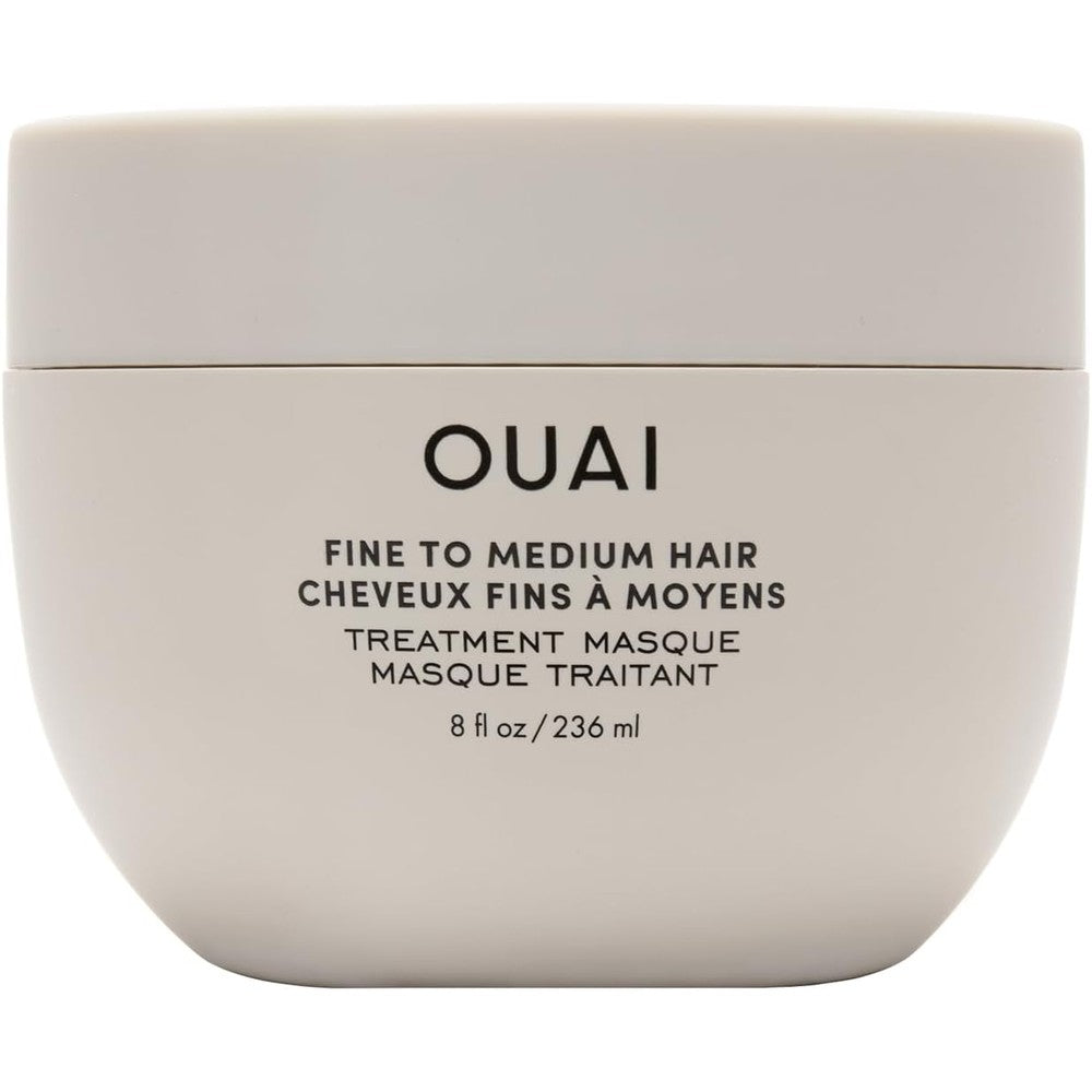 OUAI Fine to Medium Hair Treatment Masque 8 oz jar for deep conditioning and shine