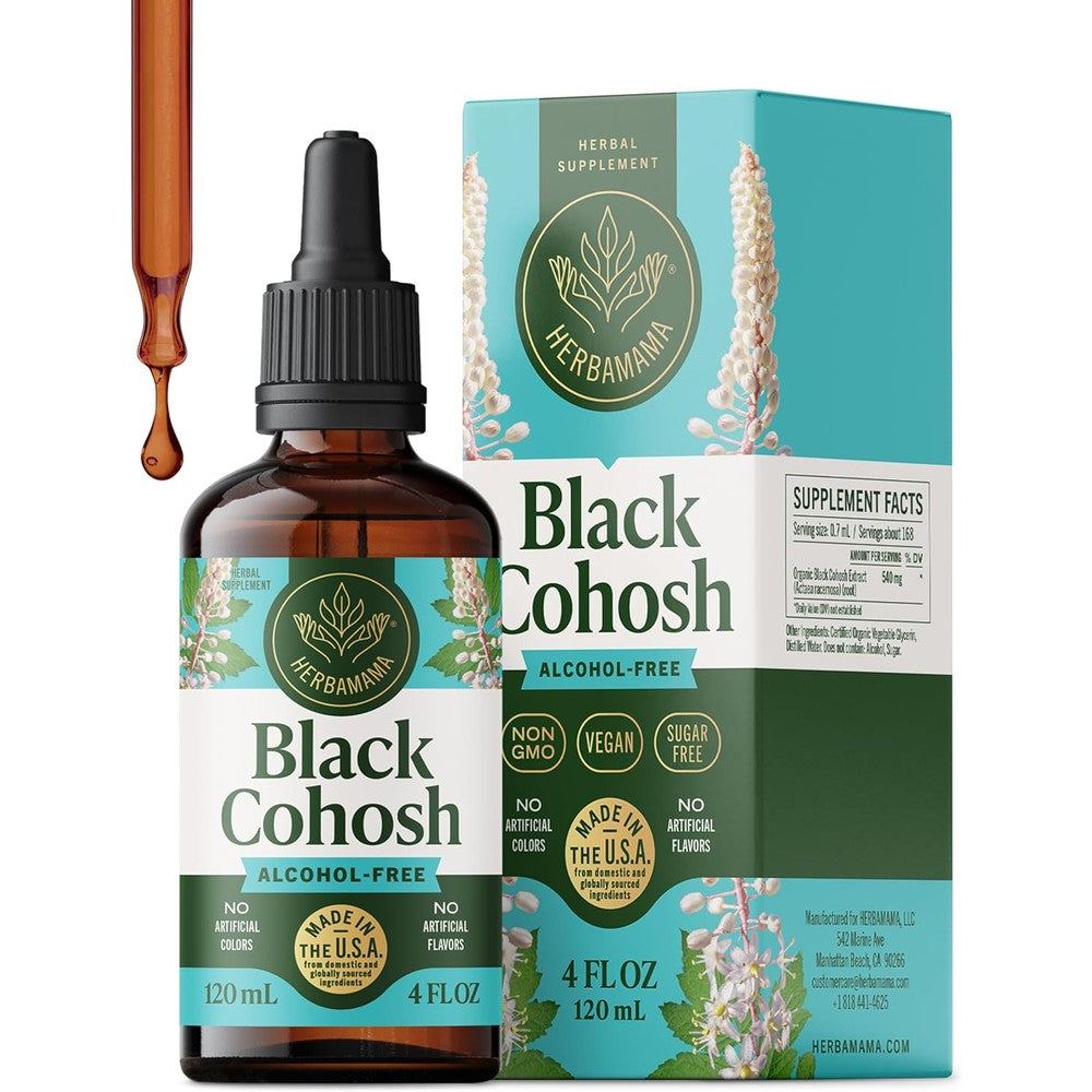 Herbamama Black Cohosh Tincture front view 4 fluid ounces