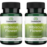 Swanson Full-Spectrum Hibiscus Flower 400mg 60 Capsules front view bottle for heart health.