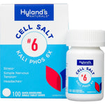 Hyland's Naturals Cell Salt Number 6 Kali Phos 6X tablets front packaging for stress relief