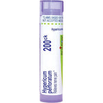 Boiron Hypericum Perforatum 200CK pellet dispenser tube front view for nerve pain relief.