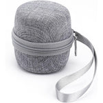 Dreamegg portable travel case for D30 white noise machine front view showing grey hard shell design