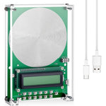 Relaxweex Schumann resonance generator front view showing the printed circuit board assembly inside its transparent protective magnetic case.