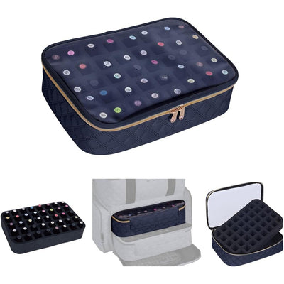 Nail Polish Bag organizer-Holds 40 bottles(15ml-0.5fl.oz)，Nail Polish Carrying Case Clear Multifunctional Cosmetic Travel Cases Makeup Bags Black
