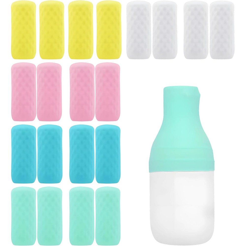 Creztail 20 piece silicone bottle covers set front view
