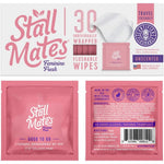 Stall Mates Feminine Fresh Flushable Wipes front packaging showing 30 singles.