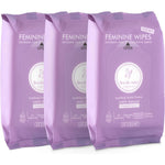 Fresh One Feminine Wipes front packaging showing aloe vera and chamomile ingredients.