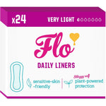FLO Organic Bamboo Daily Panty Liners 24 count front view pack.