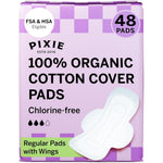 Pixie Cup Organic Cotton Ultra Thin Pads 48 count pack front view authentic imported feminine care