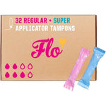 FLO Organic Cotton Tampons 32 pack front view of packaging
