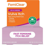 FemiClear Vaginal Itch Relief 0.5 Ounce tube front view for feminine hygiene.