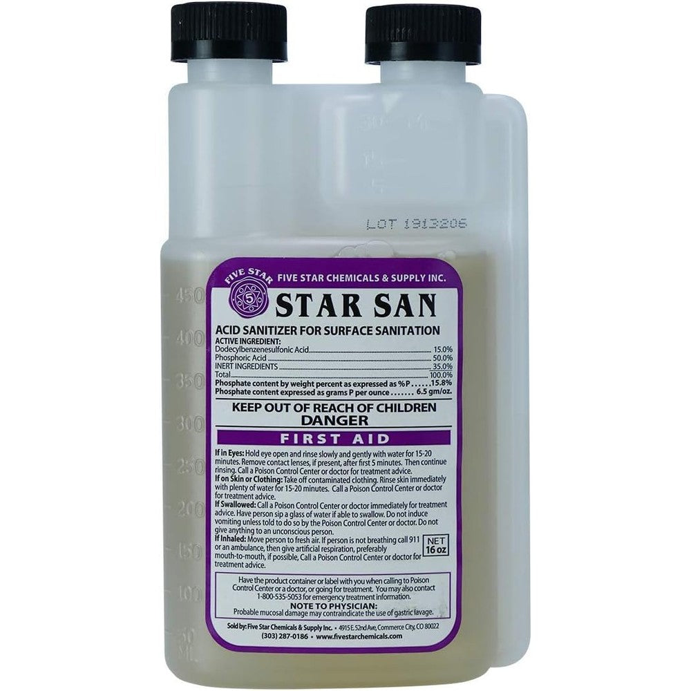 Five Star - Star San - 16 Ounce - Brew Sanitizer High Foaming Acid Anionic