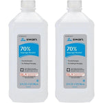 Swan 70 percent isopropyl rubbing alcohol twin pack front view for first aid antiseptic care.