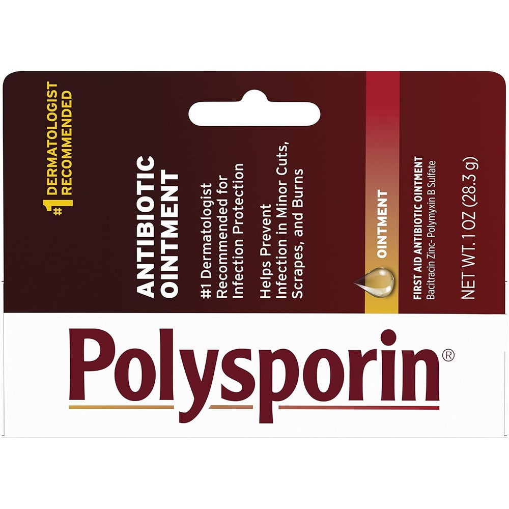 Polysporin First Aid Topical Antibiotic Skin Ointment 1 ounce front packaging view