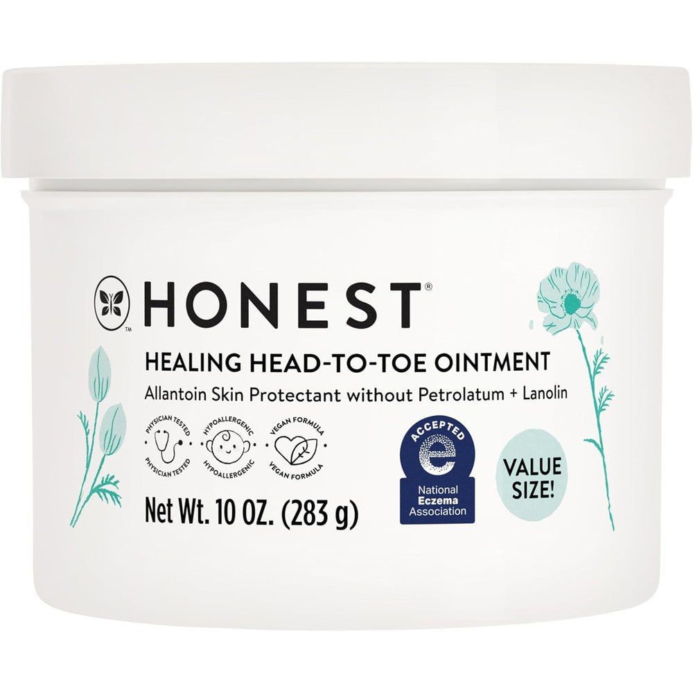 The Honest Company Head to Toe Healing Ointment front view packaging for dry skin relief