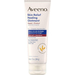 Aveeno Skin Relief Healing Ointment front view packaging displaying triple oat and shea butter ingredients