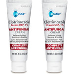 Globe Clotrimazole Antifungal Cream 1% USP front view pack of two