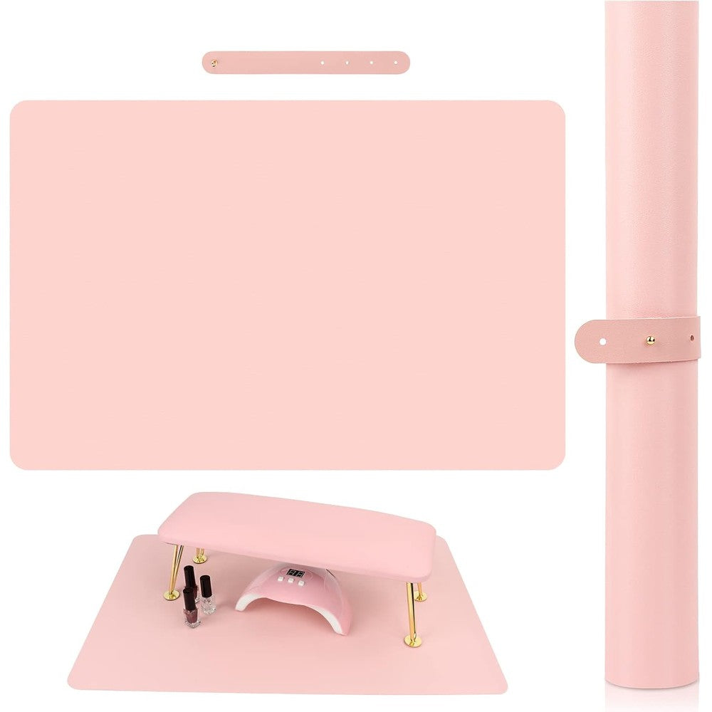 Lionvison pink nail art table mat front view