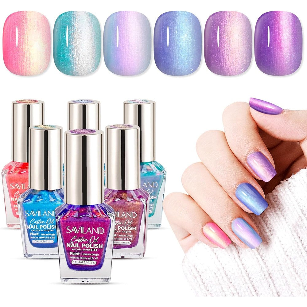 Saviland 6 piece ombre nail polish set front view