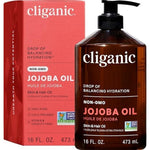 Cliganic jojoba oil 16 oz bulk bottle with pump for hair and skin care