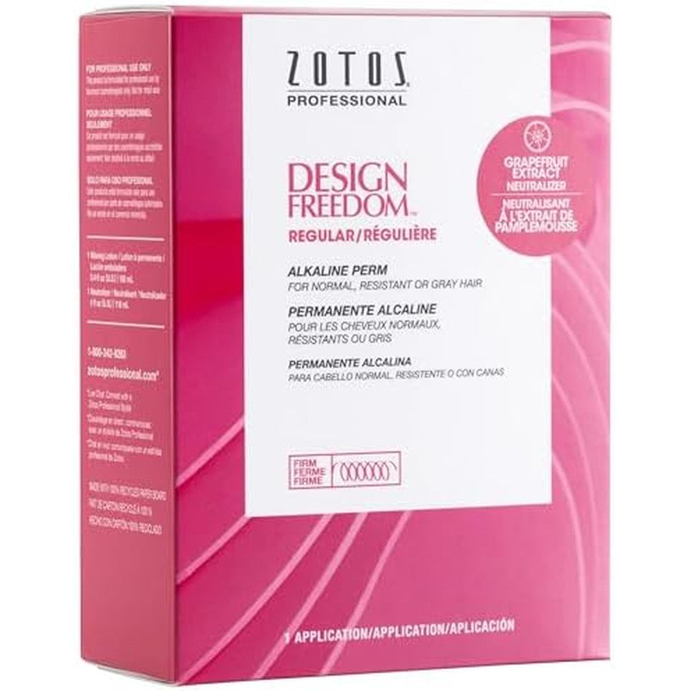 Zotos Design Freedom Regular Alkaline Perm front packaging showing the twin pack design