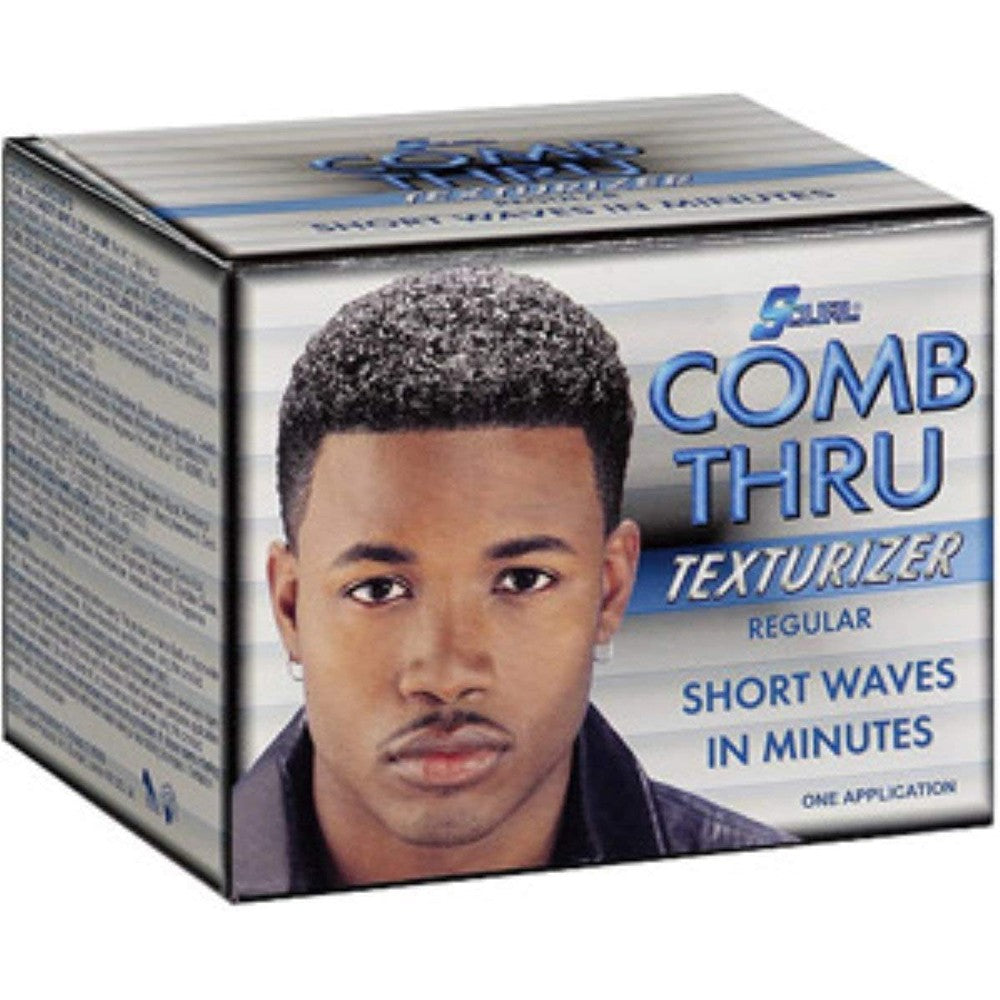 Lusters S Curl Comb Thru Texturizer Kit Regular front view for authentic men grooming retail packaging