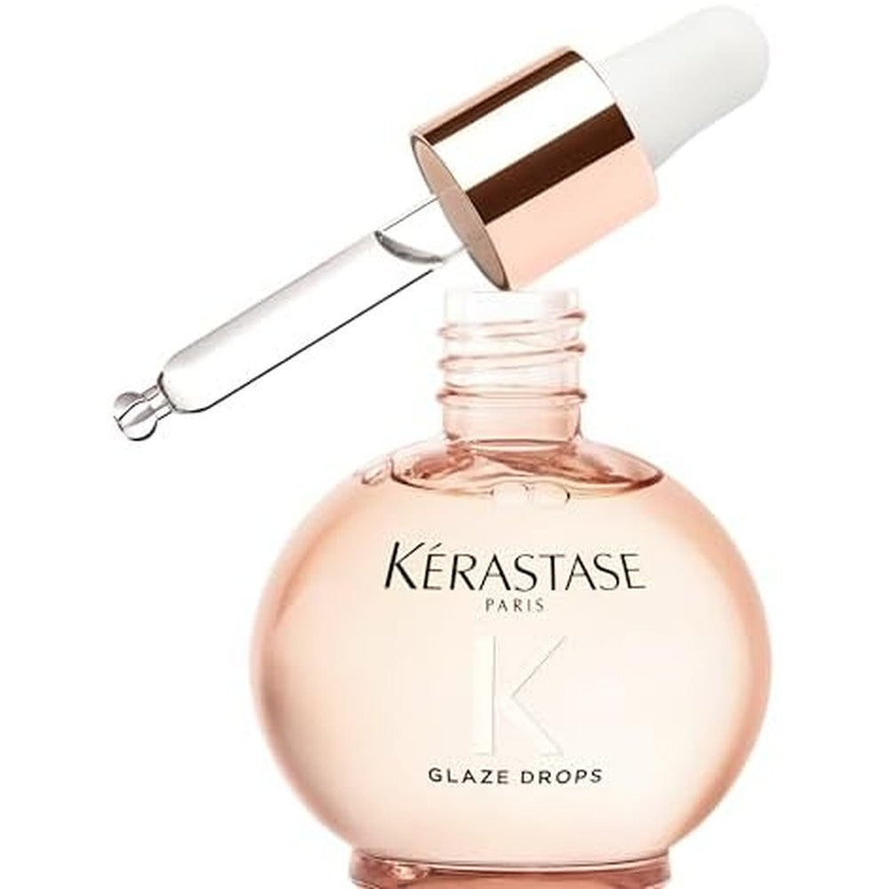 Kérastase Gloss Absolu Glaze Drops 45ml bottle front view showing the premium dropper design for anti frizz hair oil.