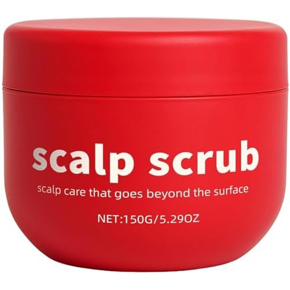 Bekynd Beauty Avocado Oil Scalp Scrub front view in red jar