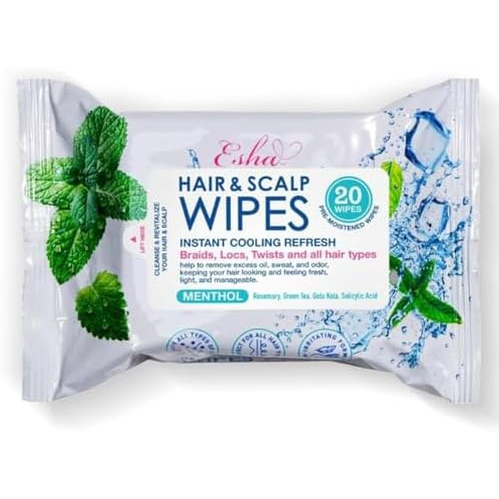 Esha Hair and Scalp Wipes front packaging view