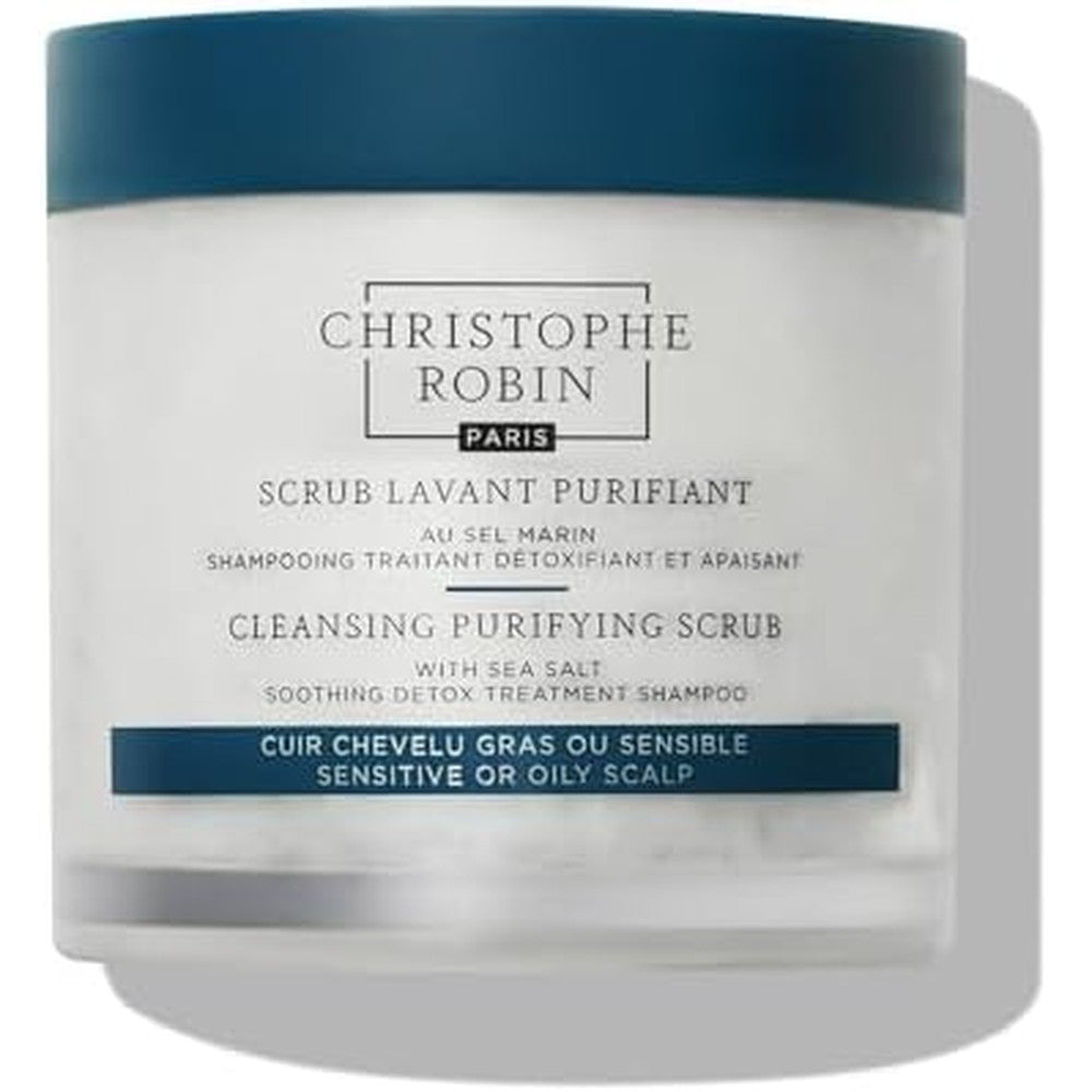 Christophe Robin Purifying Scalp Scrub with Sea Salt front view for oily hair